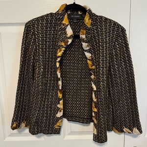 St. John Black and Gold Textured Jacket